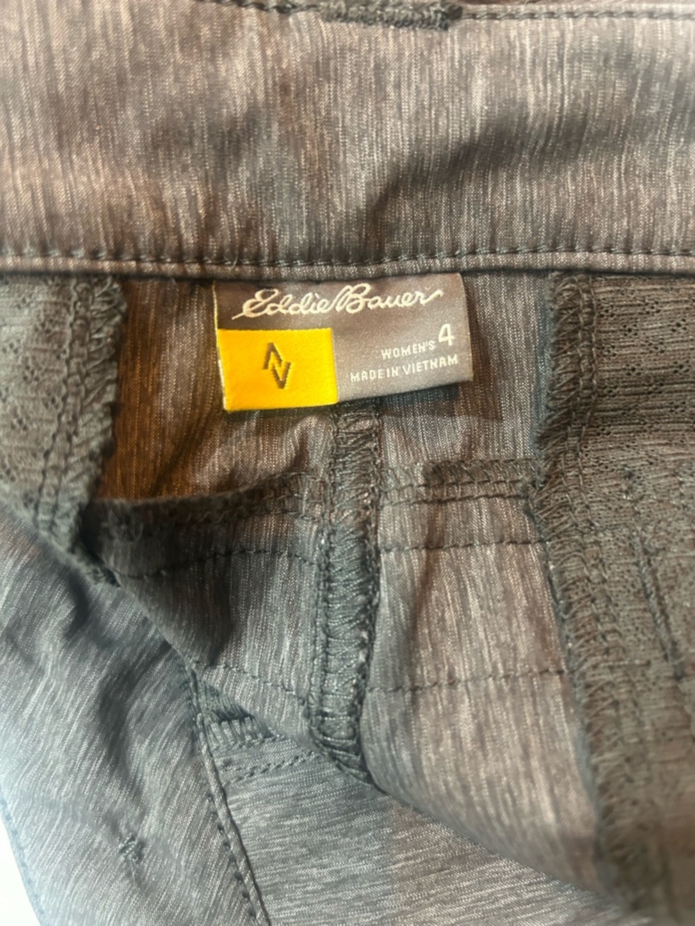 Eddie Bauer Women's Straight Leg Roll Up    zip Pants 4 Charcoal Gray Outdoor